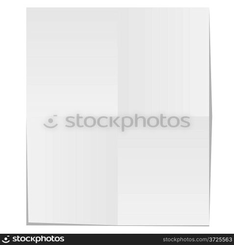 Blank unfolded paper isolated on white background.