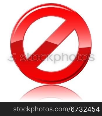Blank vector restrictive sign isolated on white background.