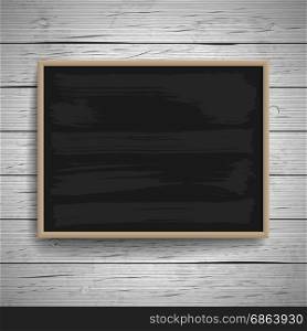 Blank vintage chalk board background. Vector illustration.