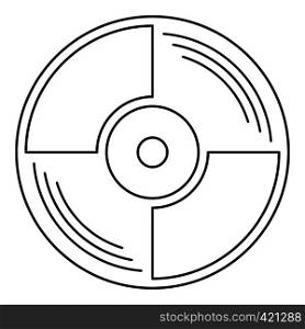 Blank vinyl record icon. Outline illustration of blank vinyl record vector icon for web. Blank vinyl record icon, outline style