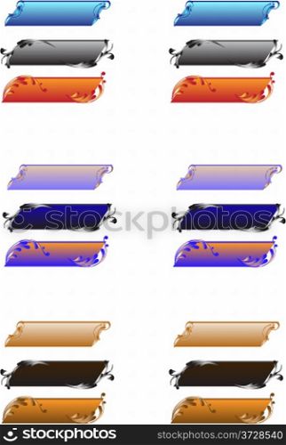 Blank web buttons. Vector illustration