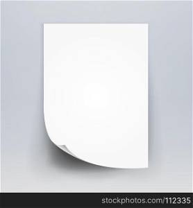 Blank white 3d Paper Canvas Vector. White Blank Office Paper Mock Up Isolated On Gray Background. Folded Realistic Sheet Of Paper Mock Up A4.. Blank white 3d Paper Canvas Vector. Empty Paper Sheet Illustration