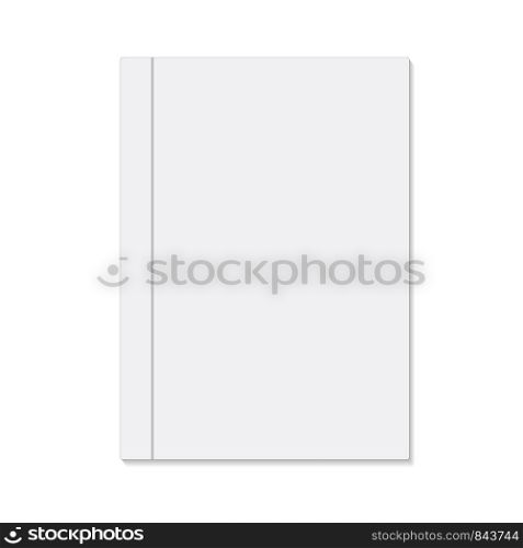 Blank white book cover, stock vector illustration