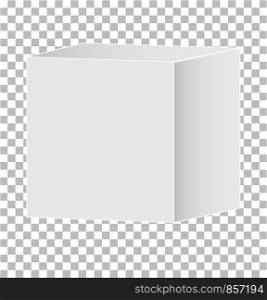 blank white carton 3d box icon on transparent background. gray 3d box sign. flat style. box package mockup icon icon for your web site design, logo, app, UI. blank box symbol.