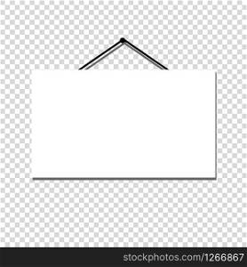 blank white hanging board white background vector illustration