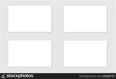 Blank white horizontal banners on gray background with shadow, design element.Vector illustration