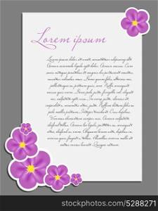 Blank white page decorated with flower vector illustration