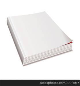 Blank white paper back book with shadow spine
