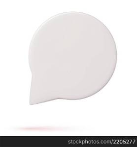 Blank white speech bubble pin isolated on white background 3D rendering. Social network communication concept. Vector illustration. Blank white speech bubble pin
