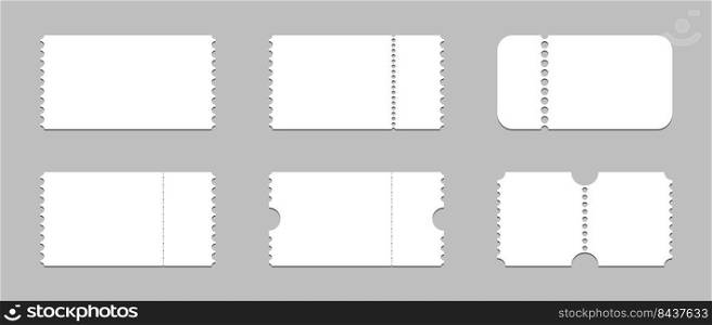 Blank white tickets. Vector illustration. stock image. EPS 10.. Blank white tickets. Vector illustration. stock image.