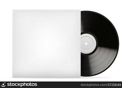 Blank white vinyl cover vector template isolated on white background.