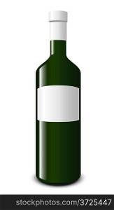 Blank white wine bottle isolated on white background.