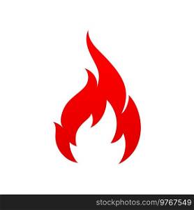 Blazing fire combustion, inferno ignition isolated flat cartoon burning fire. Vector flame, fireproof sign fiery blazes. Explosion, orange fireball, symbol of passion, grill emblem, furious flame. Flame of c&fire or bonfire vector fireproof sign