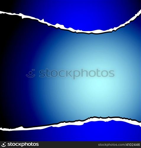 Ble abstract background with ripped paper and copy space