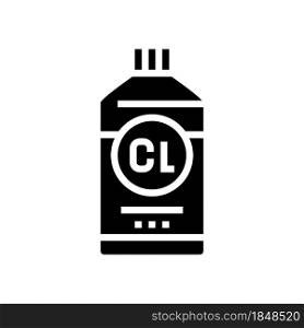 bleach chemical liquid glyph icon vector. bleach chemical liquid sign. isolated contour symbol black illustration. bleach chemical liquid glyph icon vector illustration