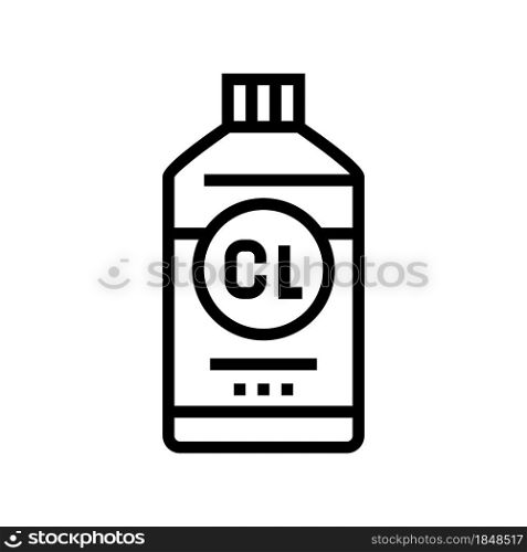 bleach chemical liquid line icon vector. bleach chemical liquid sign. isolated contour symbol black illustration. bleach chemical liquid line icon vector illustration