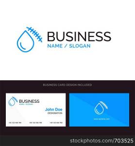 Bleeding, Blood, Cut, Injury, Wound Blue Business logo and Business Card Template. Front and Back Design