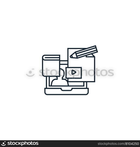 Blended learning creative icon from e-learning Vector Image