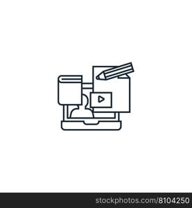 Blended learning creative icon from e-learning Vector Image