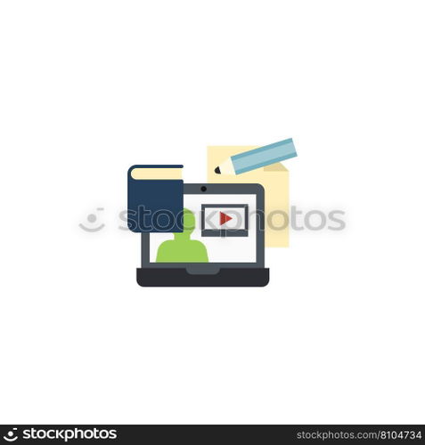 Blended learning creative icon from e-learning Vector Image