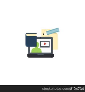 Blended learning creative icon from e-learning Vector Image