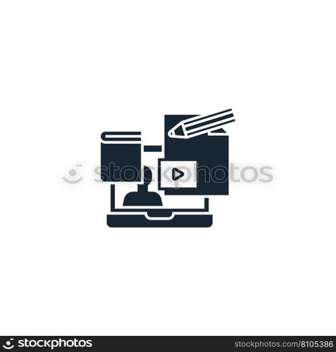 Blended learning creative icon from e-learning Vector Image