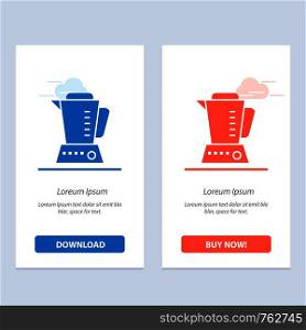 Blender, Electric, Home, Machine Blue and Red Download and Buy Now web Widget Card Template