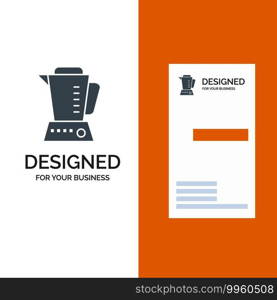Blender, Electric, Home, Machine Grey Logo Design and Business Card Template