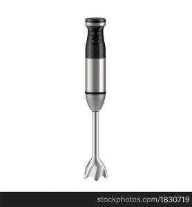 Blender Kitchen Electronic Cooking Gadget Vector. Immersion Blender Electrical Kitchenware For Preparing And Blending Nutrient, Mixer Food Processor Utensil. Appliance Mockup Realistic 3d Illustration. Blender Kitchen Electronic Cooking Gadget Vector