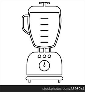 Blender Mixer Icon, Kitchen Home Electric Appliance Vector Art Illustration