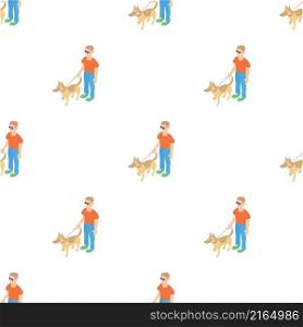 Blind man with guide dog pattern seamless background texture repeat wallpaper geometric vector. Blind man with guide dog pattern seamless vector
