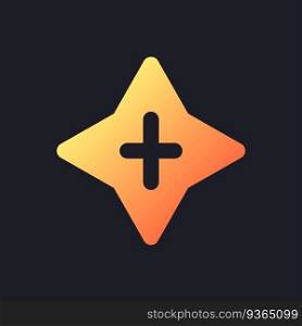 Blink transition orange solid gradient ui icon for dark theme. Video editing option. Visual effect. Filled pixel perfect symbol on black space. Modern glyph pictogram for web. Isolated vector image. Blink transition orange solid gradient ui icon for dark theme