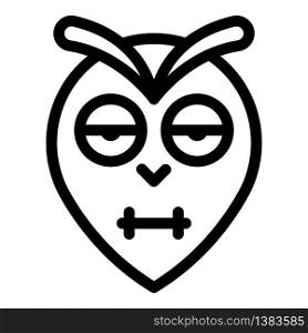Blinking owl head icon. Outline blinking owl head vector icon for web design isolated on white background. Blinking owl head icon, outline style