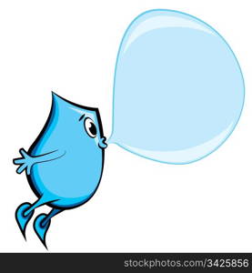 Blinky cartoon and the bubble, vector illustration