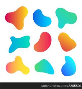 Blob colorful organic pattern. Blob geometric round pattern. Abstract colorful blobs set. Vector stock