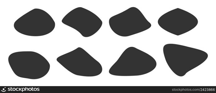 Blobs black shape icon. Random abstract illustration symbol. Sign bubble silhouette vector.
