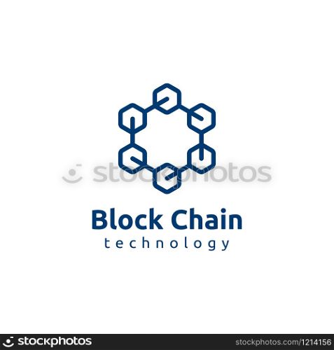 Block chain logo design. Crypto currency mining icon. Bitcoin service.