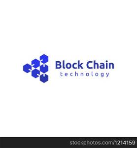 Block chain logo design. Crypto currency mining icon. Bitcoin service.
