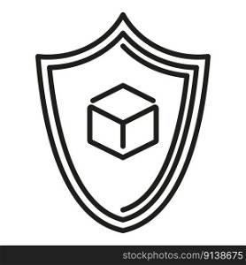 Block chain shield icon outline vector. Digital crypto. Finance data. Block chain shield icon outline vector. Digital crypto