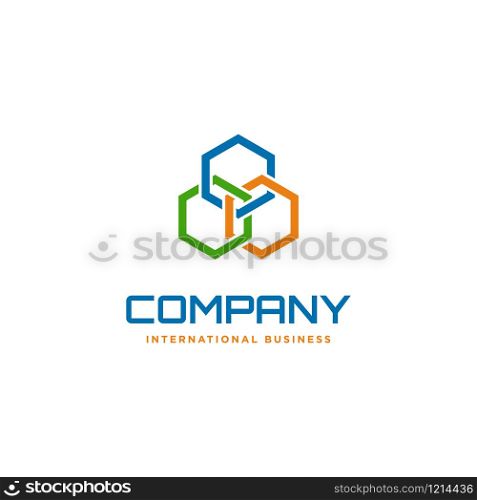 Block chain symbol concept related to finance or investment. Digital investment technology. Finance Industry logo