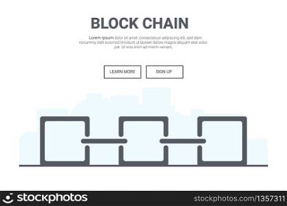 Block chain technology concept. design for theme landing page website.