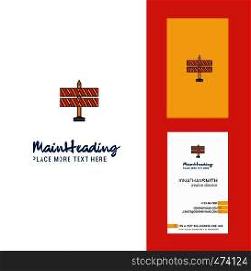 Block road sign Creative Logo and business card. vertical Design Vector