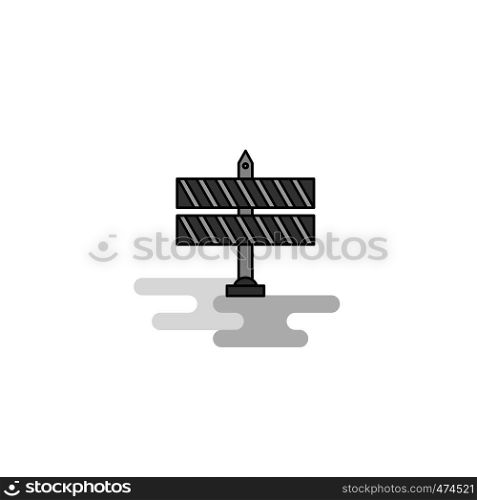 Block road sign Web Icon. Flat Line Filled Gray Icon Vector