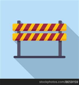 Block train icon flat vector. Safety gate. Sign obstacle. Block train icon flat vector. Safety gate