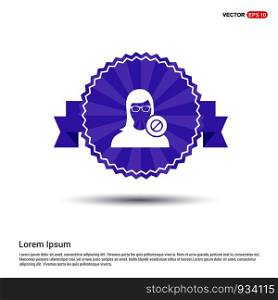 Block user icon. - Purple Ribbon banner