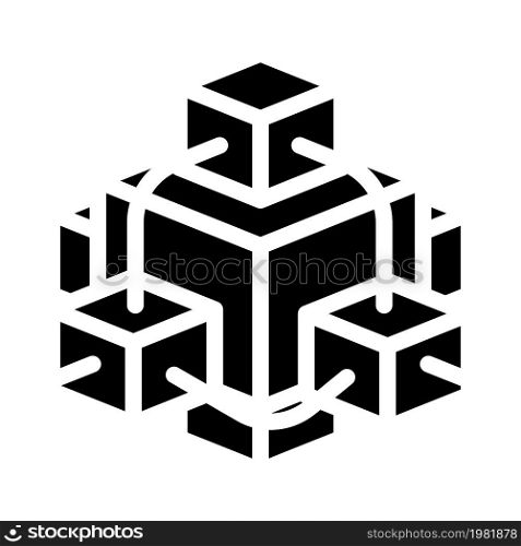 blockchain crypto currency glyph icon vector. blockchain crypto currency sign. isolated contour symbol black illustration. blockchain crypto currency glyph icon vector illustration