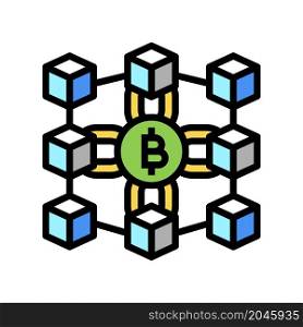 blockchain finance technology color icon vector. blockchain finance technology sign. isolated symbol illustration. blockchain finance technology color icon vector illustration