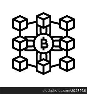 blockchain finance technology line icon vector. blockchain finance technology sign. isolated contour symbol black illustration. blockchain finance technology line icon vector illustration