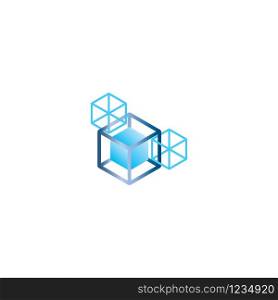 Blockchain Logo Template. Data base or hosting server company logo.
