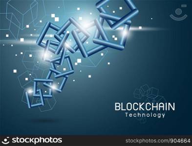 Blockchain technology background vector illustration